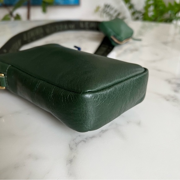NWT Claire V X LEISHA HAILEY Poche Sportif Leather Crossbody Evergreen Rustic - Picture 5 of 16